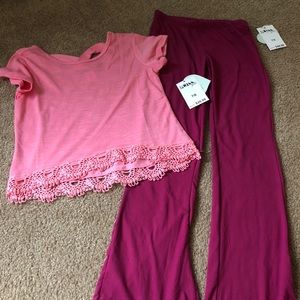 NWT 1st KISS Girls Short Sleeve Top and Pants